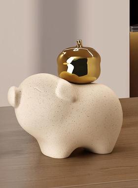 贝汉美诸事大吉猪摆件家居客厅电视柜装饰品搬家礼物乔迁新居礼品