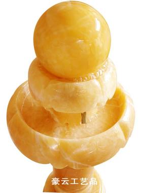 简约新款壕云中国大陆现代植物石材风水球落地摆件流水喷泉工艺品