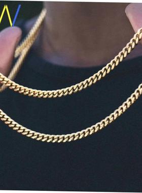 Punk Stainless Steel Necklace for Men Women Gold Chain 2021