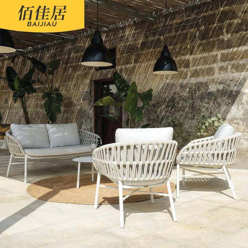 户外绳编沙发组合家具室外别墅庭院花园酒店露台阳台客厅藤编沙发,淘宝优惠券,粉丝福利购,淘宝优惠卷
