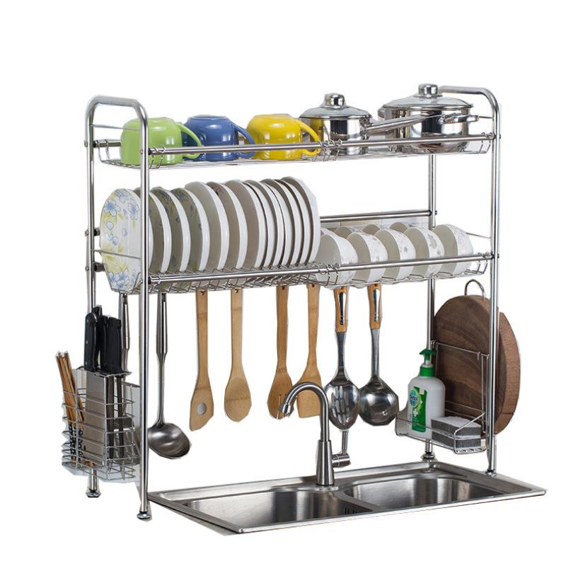 不锈钢碗碟架沥水架多功能厨房置物架双层水槽碗碟餐具灶台收熙唐 - 图3