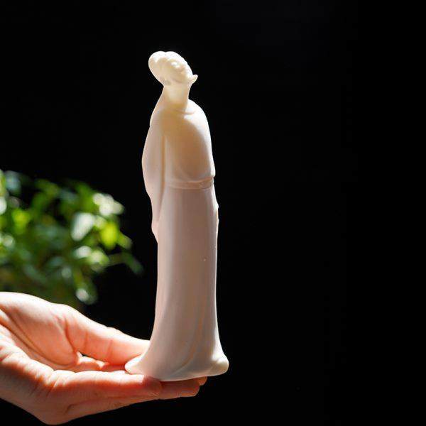 古代人物放工艺品桌面家居雕塑白陶瓷新中式书房李装饰摆件雕像摆 - 图3