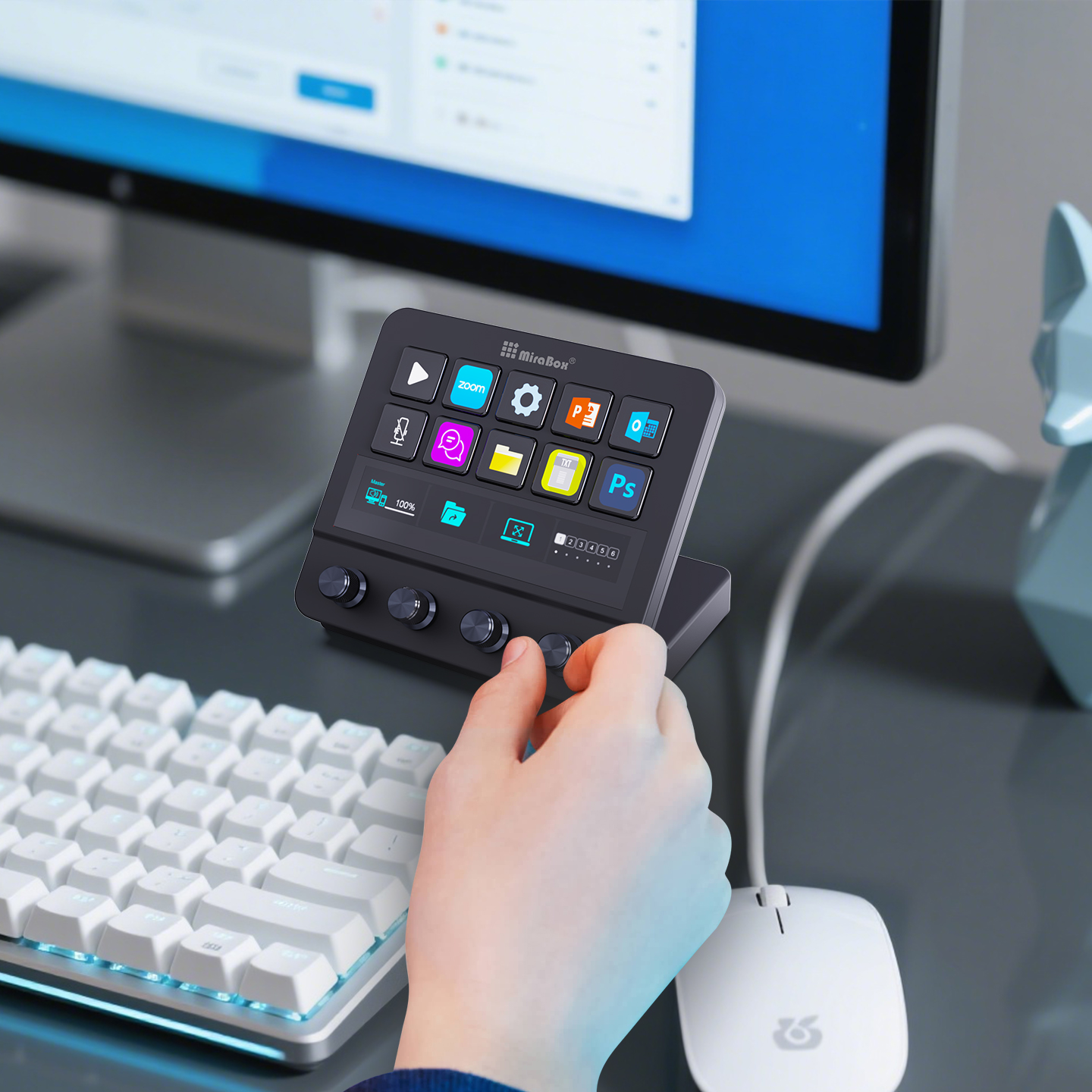 妙联宝N4自定义键盘带屏幕触控直播控制台可视化streamdeck宏按键