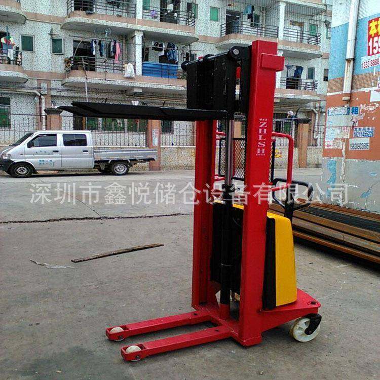 窄腿半电动堆高车1吨半电动升高车半自动电动叉车可改装防爆电箱 - 图3