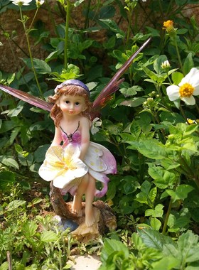 户外花园装饰花仙翅膀庭院乡村多肉小摆件创意学生小礼物