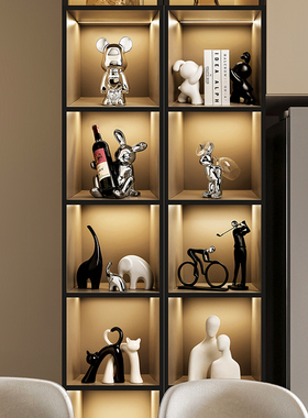现代轻奢暴力熊酒柜装饰品摆件客厅家居电视柜玻璃柜高档陶瓷礼品
