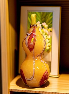 柏梵轻奢琉璃葫芦摆件高档书房客厅家居装饰摆件福禄平安乔迁礼品