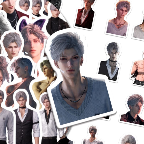 50张恋与深空秦彻贴纸二次元谷子乙游周边人物立绘高颜值帅气卡通涂鸦装饰DIY手机壳行李箱平板防水贴画纸 - 图1