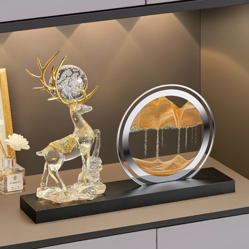 新中式旺事业办公室装饰品一路高升流沙画摆件家居客厅电视柜酒柜,淘宝优惠券,粉丝福利购,淘宝优惠卷