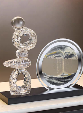 时来运转流沙画摆件客厅装饰品