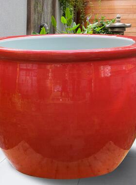 摆景德镇院陶瓷器落tb-66923地大缸中国红家客厅装居饰品酒店庭件