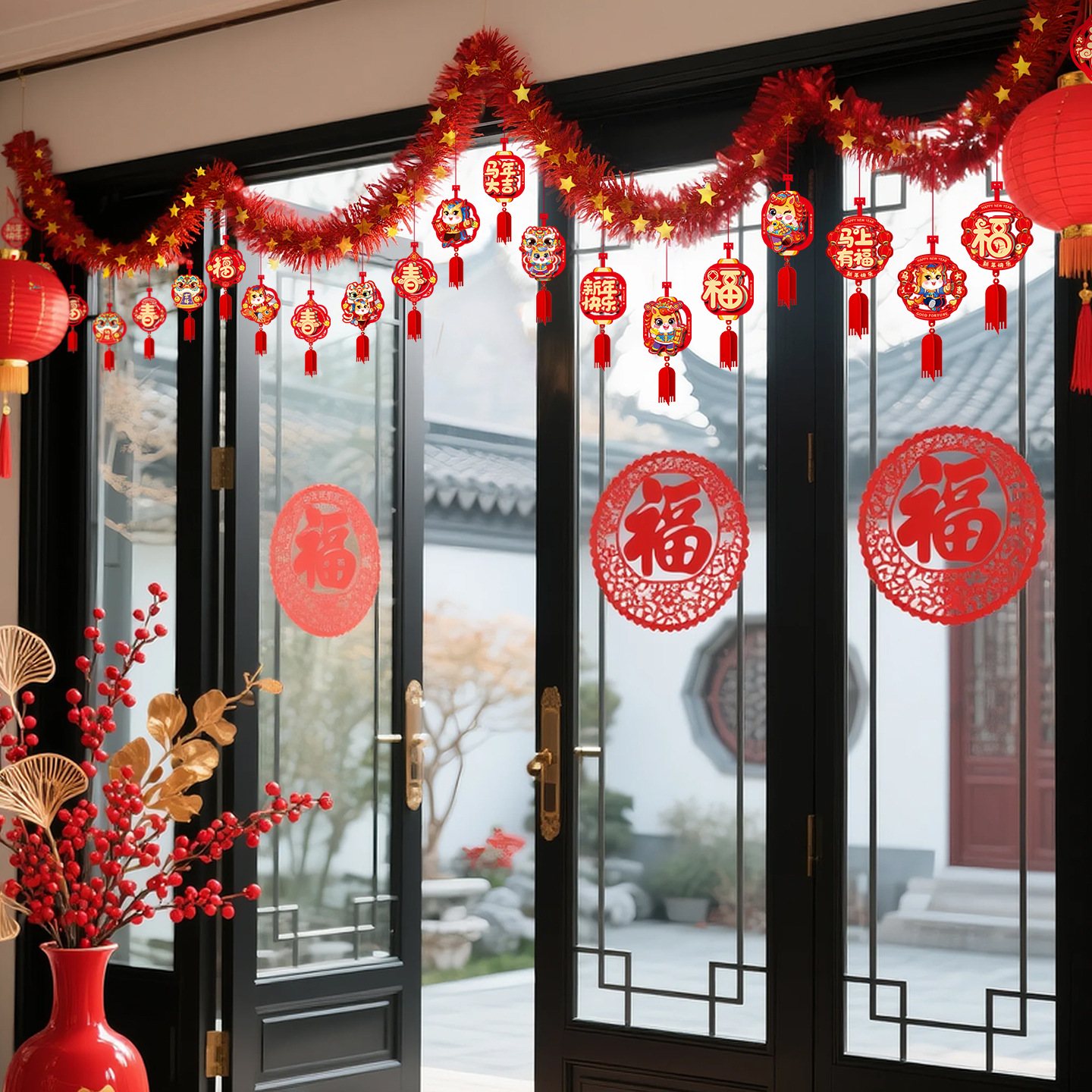 2026马年新年室内场景布置年货拉花氛围挂件元旦春节装饰用品挂饰 - 图0