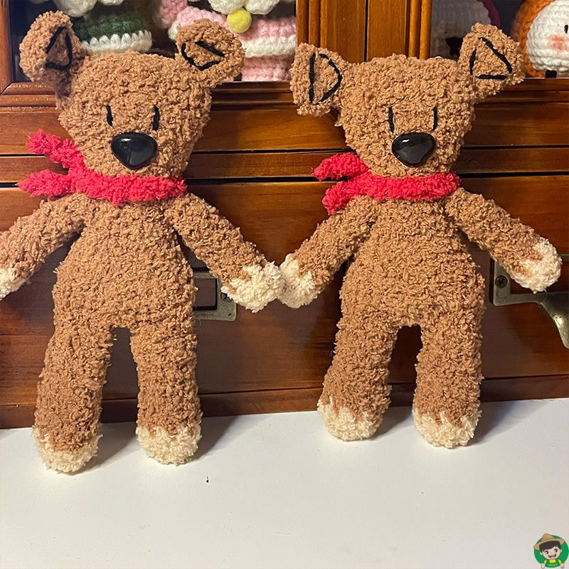 憨豆先生的小熊编织diy材料包粗毛线手工钩针小熊泰迪玩偶送女友 - 图1