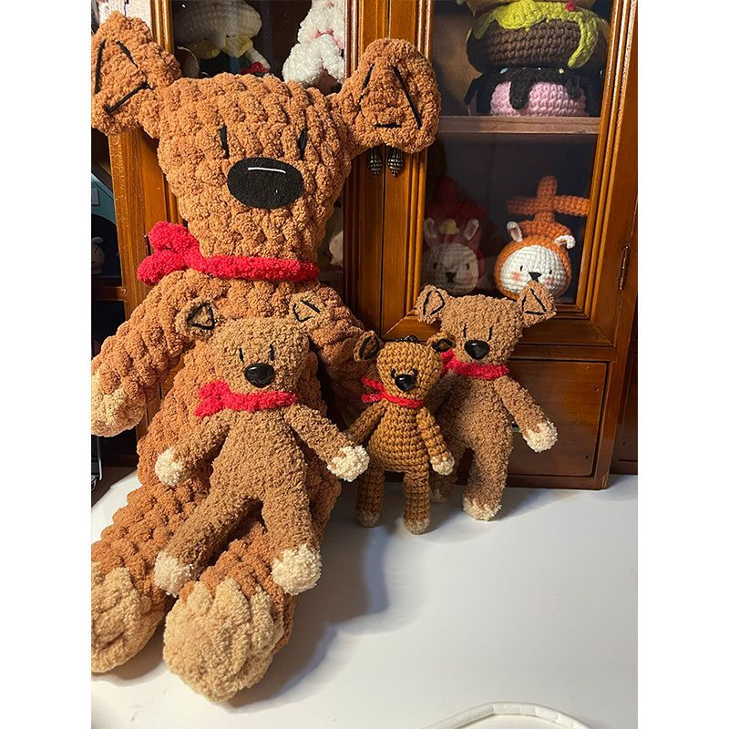 憨豆先生的小熊编织diy材料包粗毛线手工钩针小熊泰迪玩偶送女友 - 图2