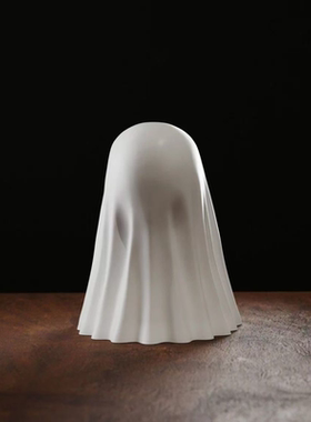 可爱幽灵摆件创意竖中指挑衅幽灵桌面装饰品送朋友万圣节新年礼物