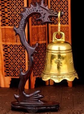 帝祖 全铜铜铃铛铜钟 铜钟风铃挂件 六字真言家居摆件小大号