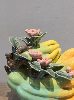 得心应手仿真佛手瓜陶瓷摆件风水招财客厅家居装饰工艺品石湾公仔