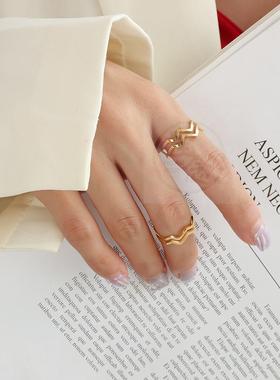 极速。Simple personality fashion wavFy double-layer open rin