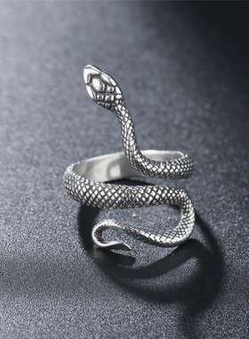 极速R0883-NK02 Ring Personality VintaHge Snake Titanium Stee