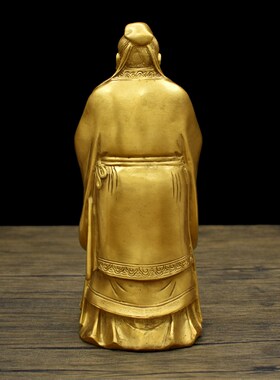 极速纯黄铜孔子雕塑摆件铜孔圣人铜像雕像书O桌面客厅装饰品家居