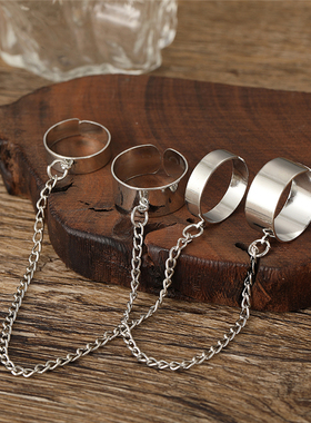 极速17KM Punk Cool Hiphop Chain Rings Multi-layRer Adjustabl