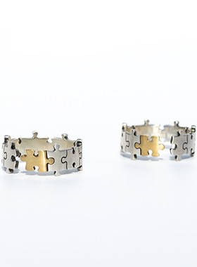 极速Huayoule puzzle couplue ring ins niche design personalit