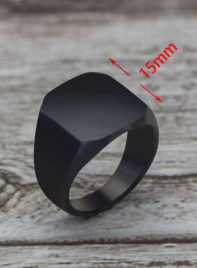 极速2020 Fashion Simple tStyle Black Square Ring Classic Rin