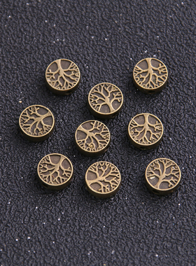 极速20pcs 9*9mm Three Color Round ree BeKad Spacer Bead Char