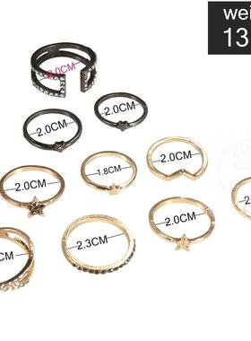 极速。Ring combination stet hollow diamond simple ring ring