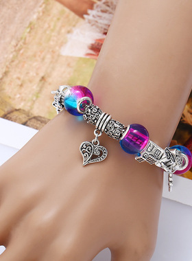 极速厂家直销DIY饰品材料情w侣 风格大孔珠饰品市场热销 手錬彩色