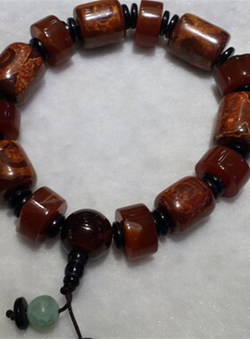 极速天然巴西玉髓k仿古纹 古拉 天眼 玛瑙 路路通 三通 手錬手串