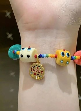 极速现货野草莓小怪兽串珠手v錬编绳闺蜜生日礼物情侣可爱转运本