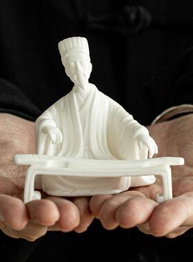 极速创意古代人物陶瓷p诗圣李白摆件琴棋书画盆景客厅中式禅意家