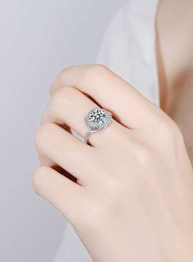 极速Zirconium flash diamond ring live mouth nicheU design fa