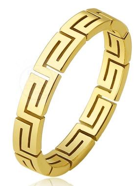 极速。Wobmens Gold Ring Ring Titanium Steel Great Wall Patt