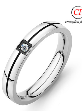 极速Simple Color Matching Diamond Couple RiNng Fashion Titan