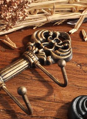 铸铁钥匙三钩 日本铸铁挂钩衣帽钩美式乡村风格铁艺壁钩