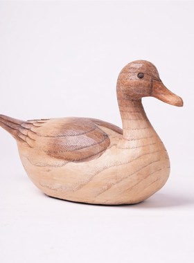 优艺诗树脂仿木效果复古公鸡鸭子木刻动物家居摆件装饰品工艺品