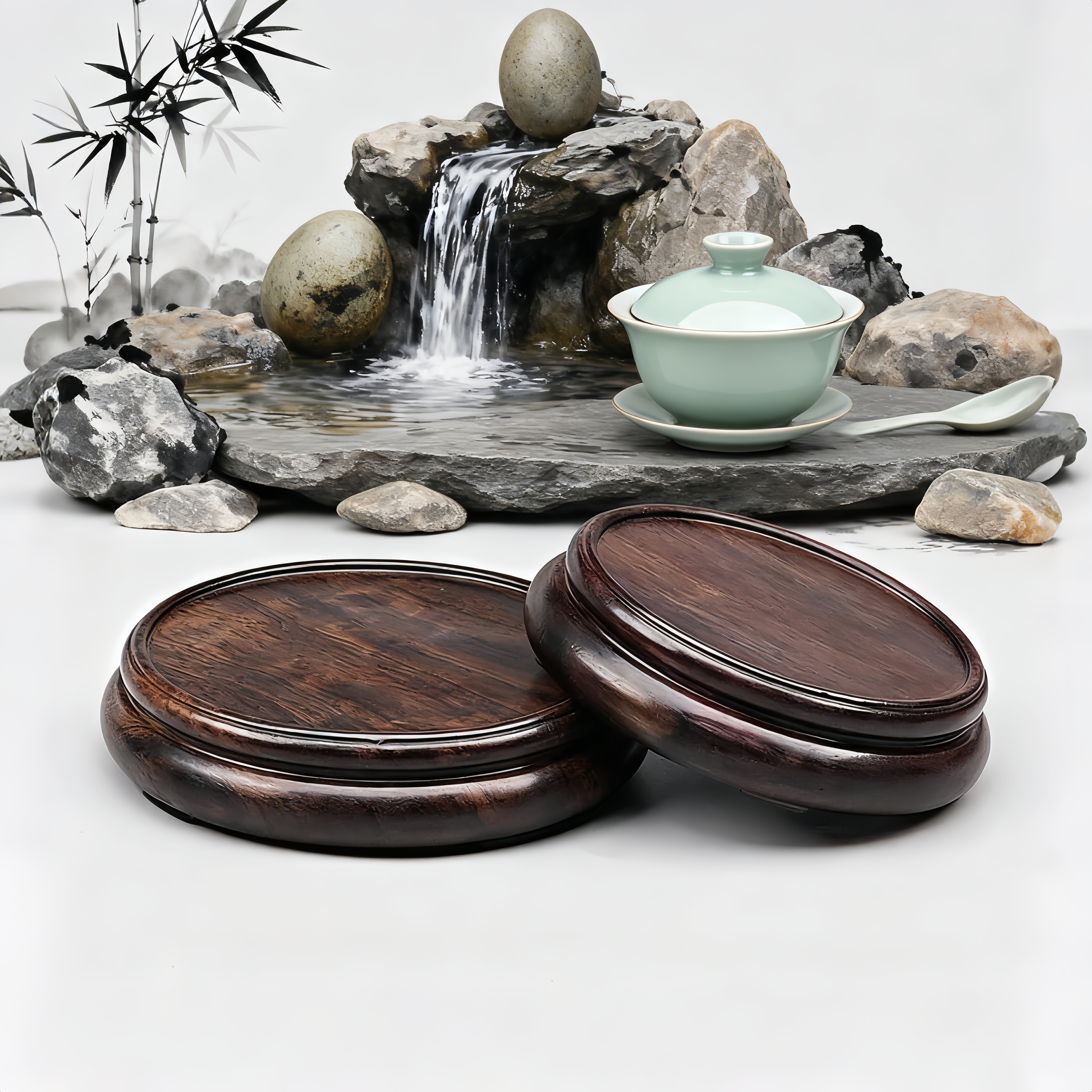 实木圆形底座整木雕刻花瓶盆景茶壶酒坛鱼缸摆件承重底座托盘黑檀,淘宝优惠券,粉丝福利购,淘宝优惠卷