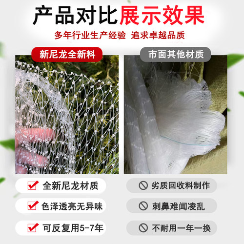 农用防鸟网樱桃葡萄农用家用天网果树防鸟网防鸟围栏户外大棚防鸟 - 图3