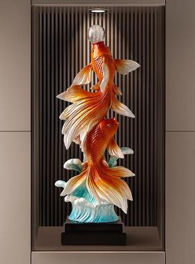 2025新款客厅电视柜落地摆件高级感新中式入户玄关装饰品乔迁礼物