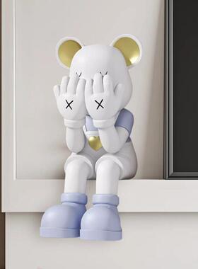 轻奢简约时尚坐姿暴力熊公仔玄关客厅电视柜橱窗装饰大型落地摆件