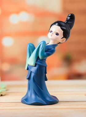 只此青绿文创古风仕女摆件新中式家居客厅装饰品景区纪念物