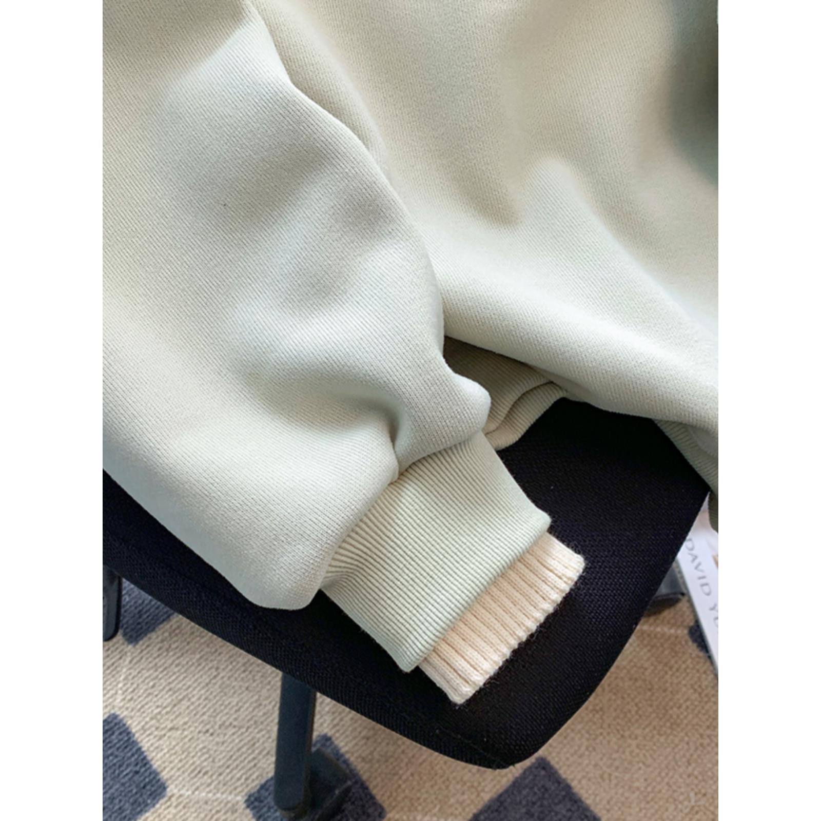 设计感小众假两件卫衣女2023新款秋冬季加绒加厚宽松独特别致上衣 - 图2