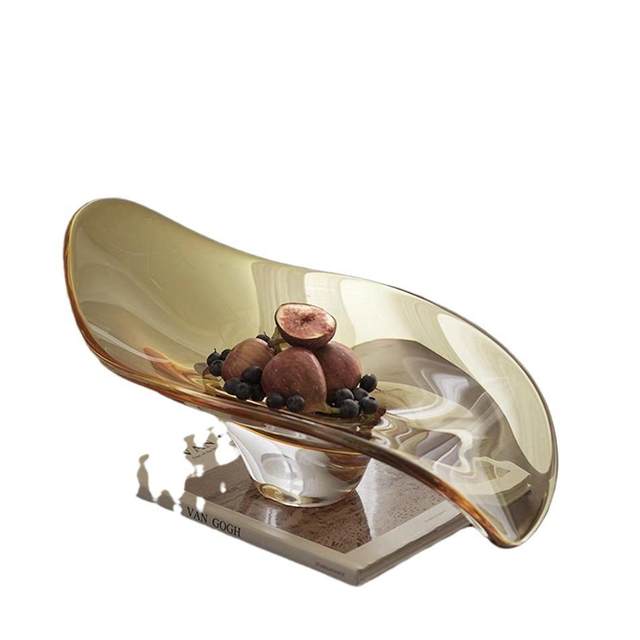 Amber gilded / heavyweight crystal glass fruit tray storage tray creative fruit basket can be mixed