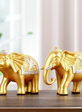 吸水大象招财摆件一对客厅高端z工艺品轻奢高档办公室家居酒柜装