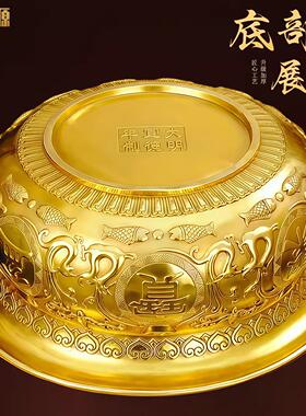 聚宝盆摆件黄铜存钱罐金元宝客厅2026新款家用店铺铜碗米缸招聚财