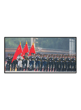 阅兵仪仗队海报装饰画天安门军迷