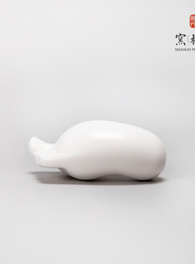 少林窑知足常乐摆件羊脂玉瓷创意玄关客厅办公室陶瓷装饰品礼盒装