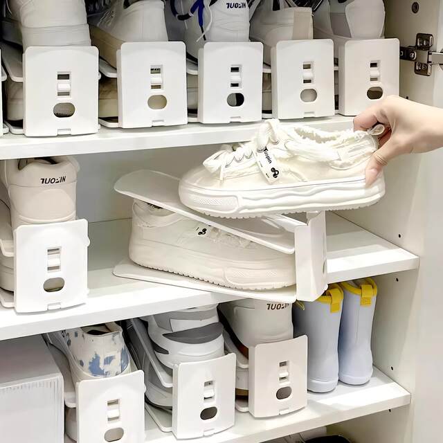German Thickened Adjustable Shoe Storage Artifact Layered Shoe Stool Cabinet Storage Door Household Folding Shoe Rack